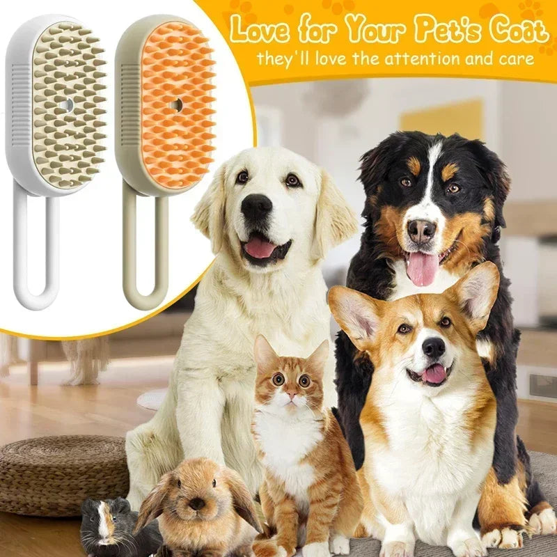 3 in 1 Electric Massage Spray Cat Hair Removal Brush