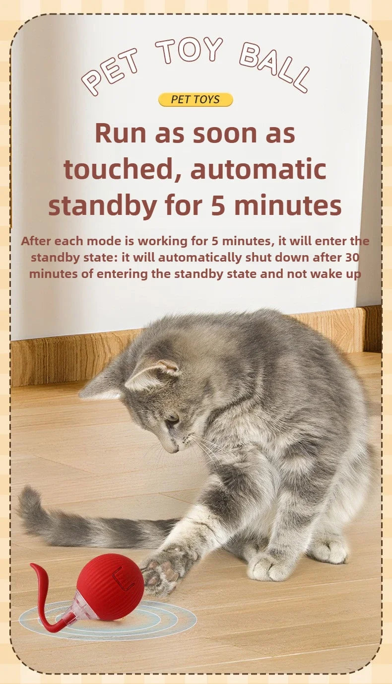 Interactive Automatic Rolling Cat Toy Ball