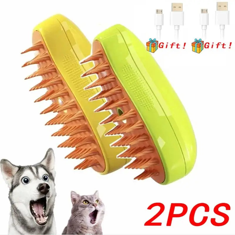 3 in 1 Electric Massage Spray Cat Hair Removal Brush