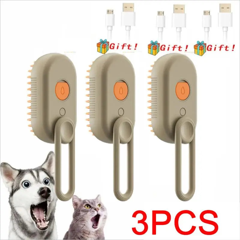 3 in 1 Electric Massage Spray Cat Hair Removal Brush