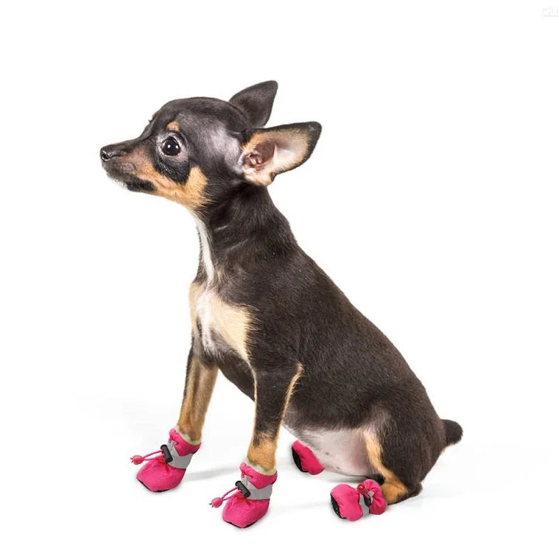 4pcs/set Waterproof Pet Dog Shoes Pet Booties Paw Accessories