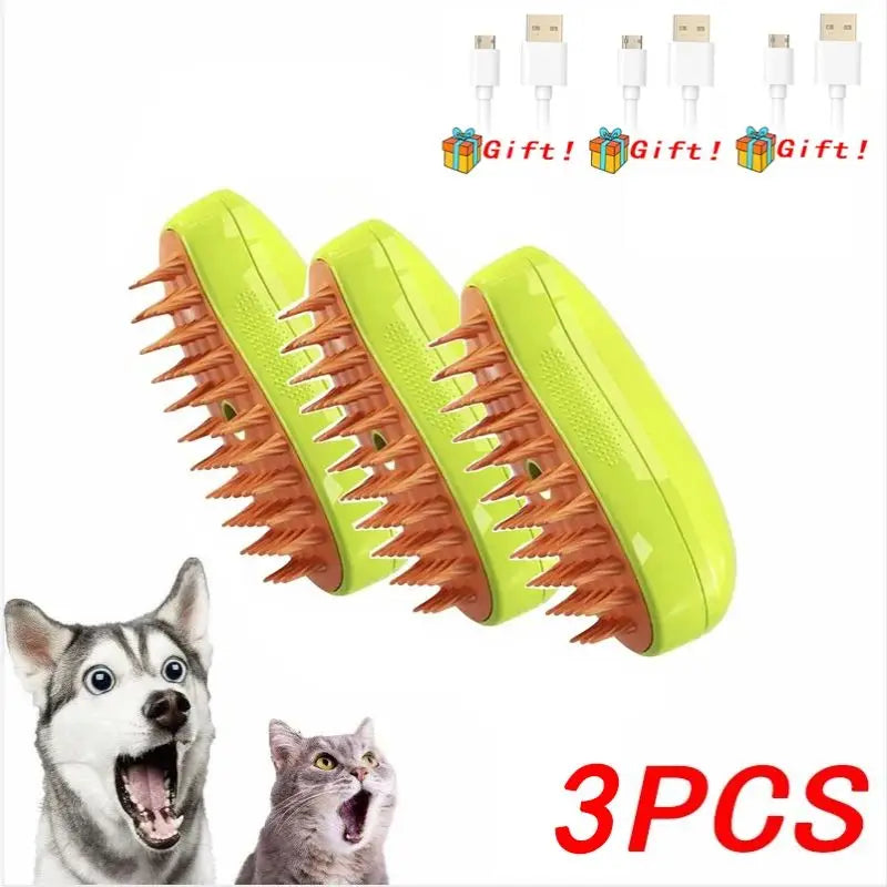 3 in 1 Electric Massage Spray Cat Hair Removal Brush