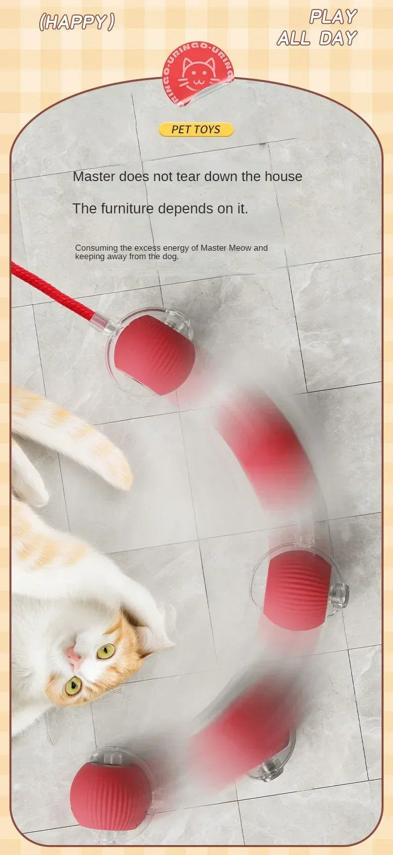 Interactive Automatic Rolling Cat Toy Ball