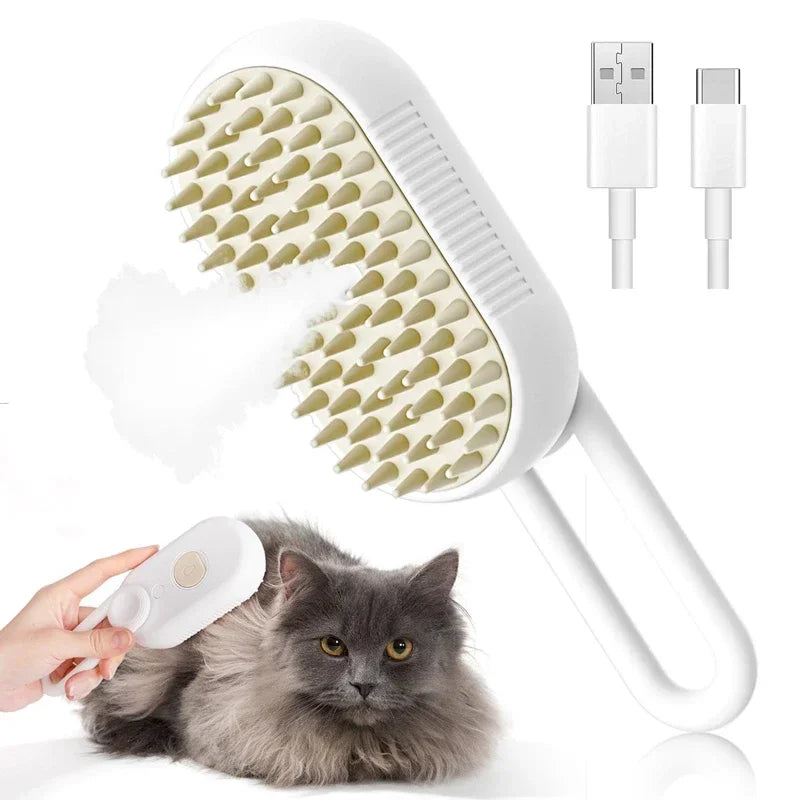 3 in 1 Electric Massage Spray Cat Hair Removal Brush