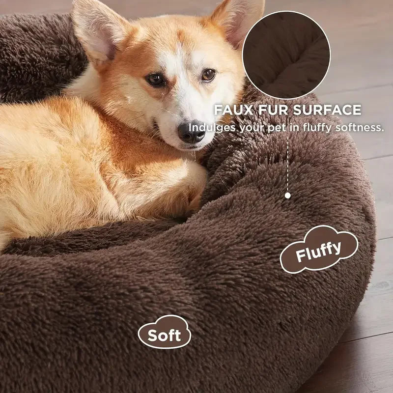 Round Warm Dog Bed Washable
