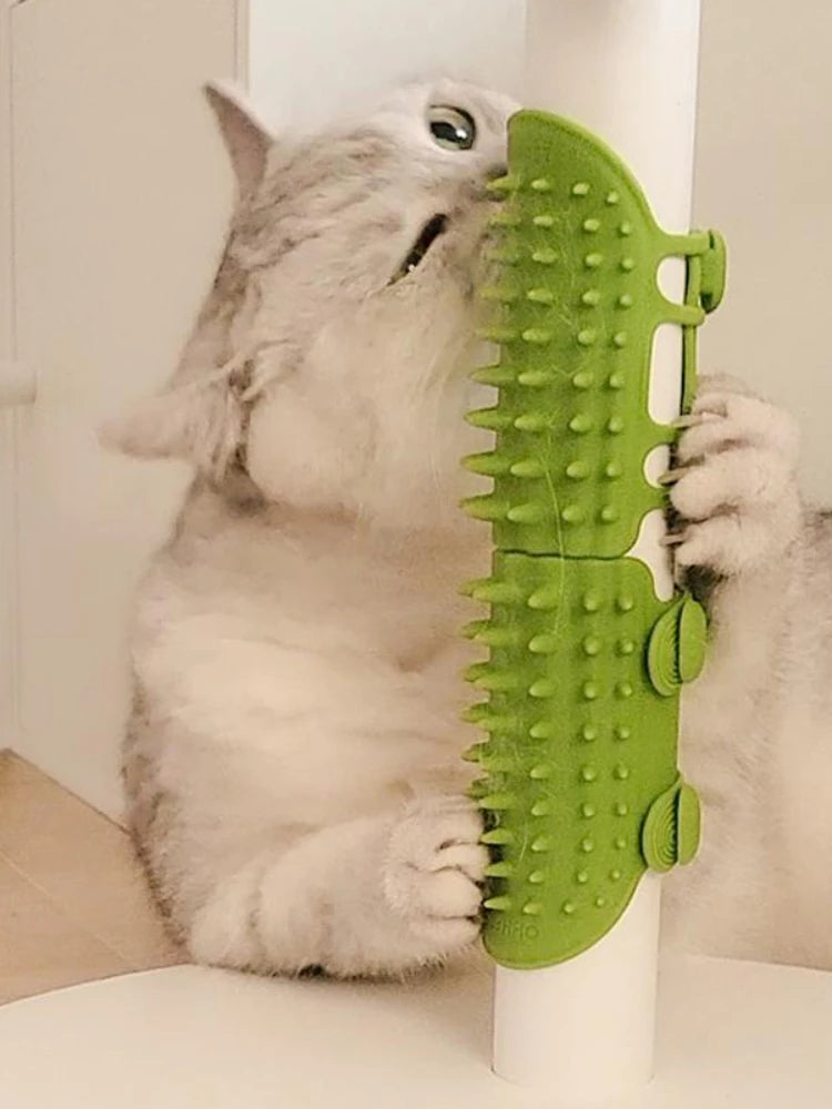 Self-Cleaning Wall & Corner Cat Groomer & Scratcher