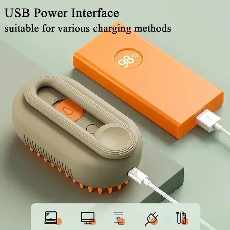 3 in 1 Electric Massage Spray Cat Hair Removal Brush