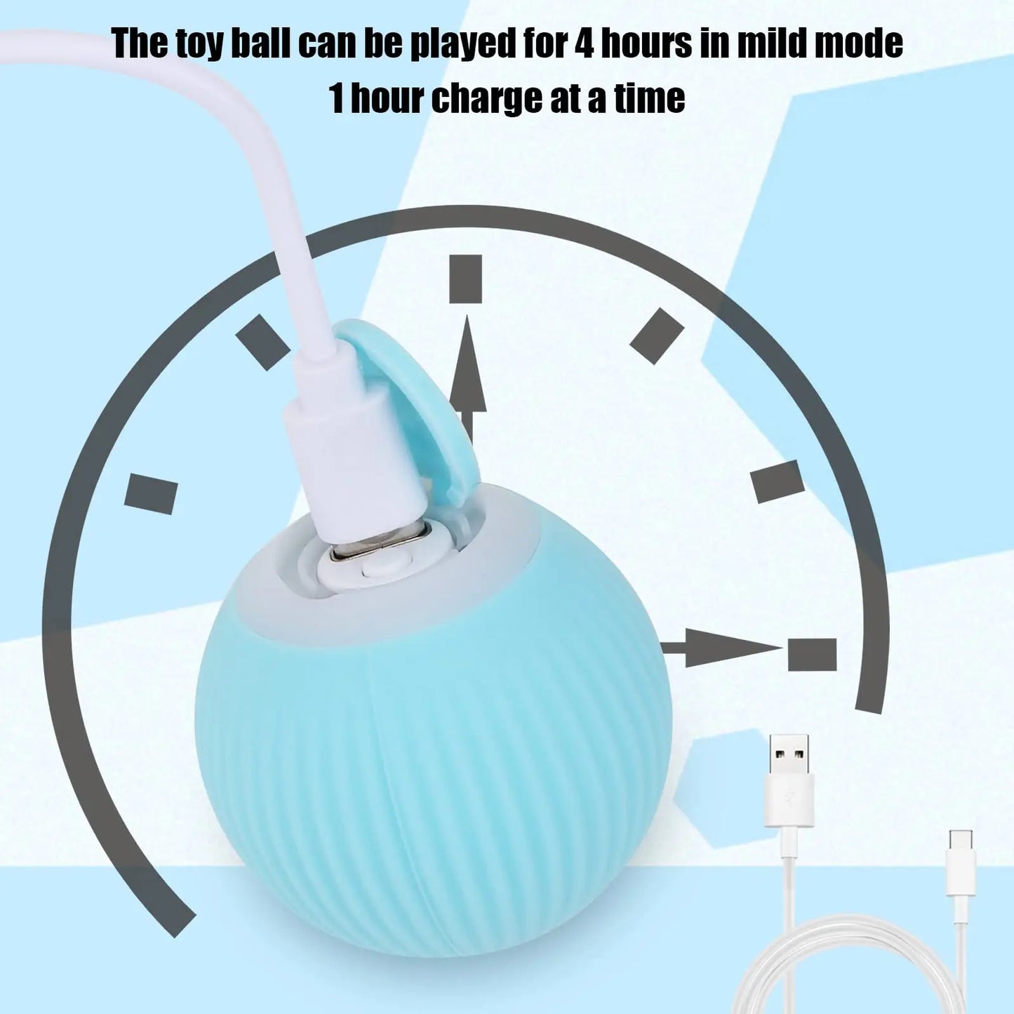 Interactive Cat Toys Ball, Automatic 360° Self-Rotating Rolling Ball