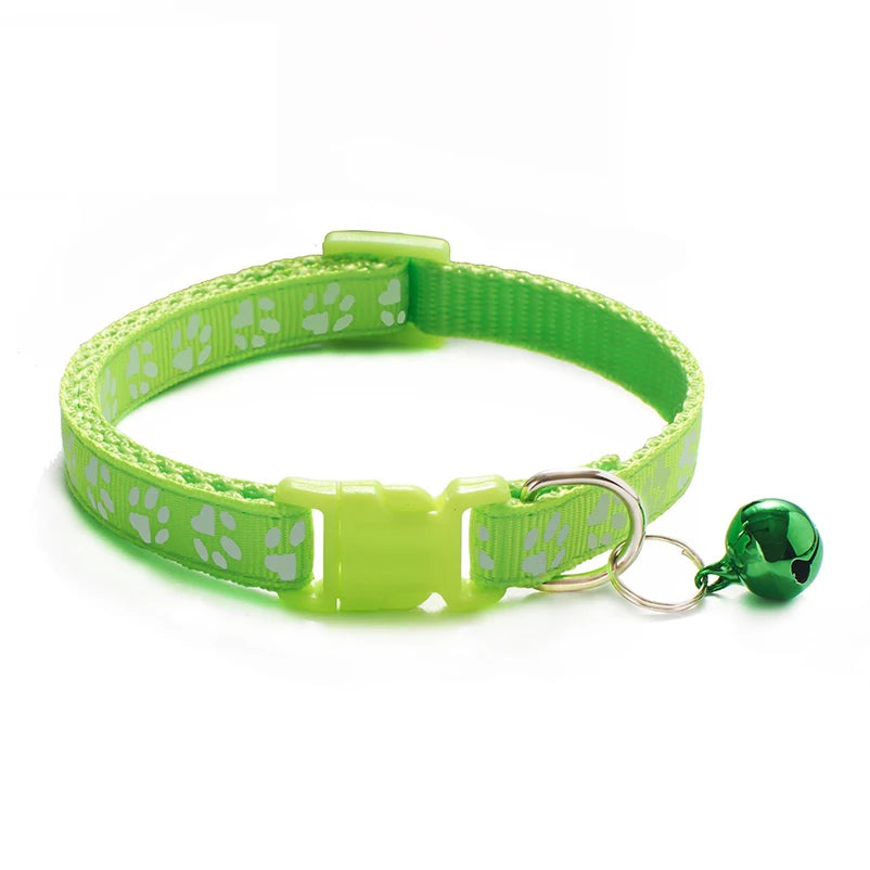 Cat & Dog Bell Paw Print Collar