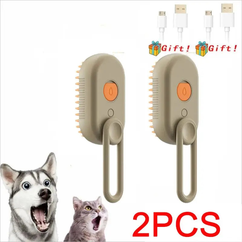 3 in 1 Electric Massage Spray Cat Hair Removal Brush