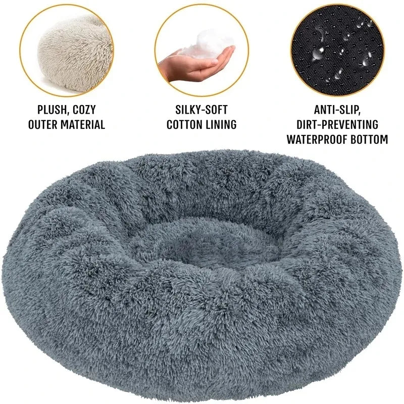 Round Warm Dog Bed Washable
