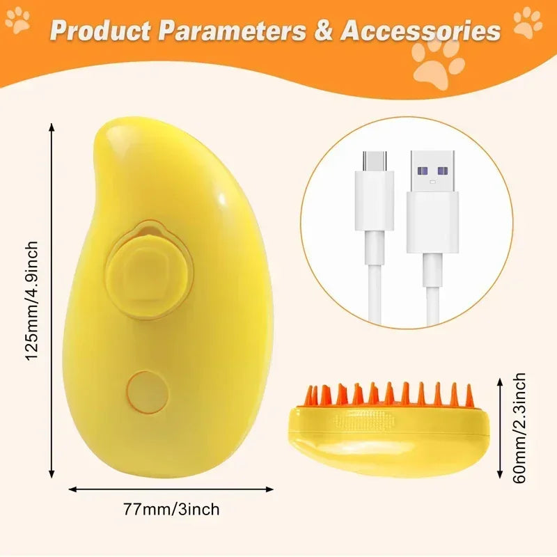 3 in 1 Electric Massage Spray Cat Hair Removal Brush