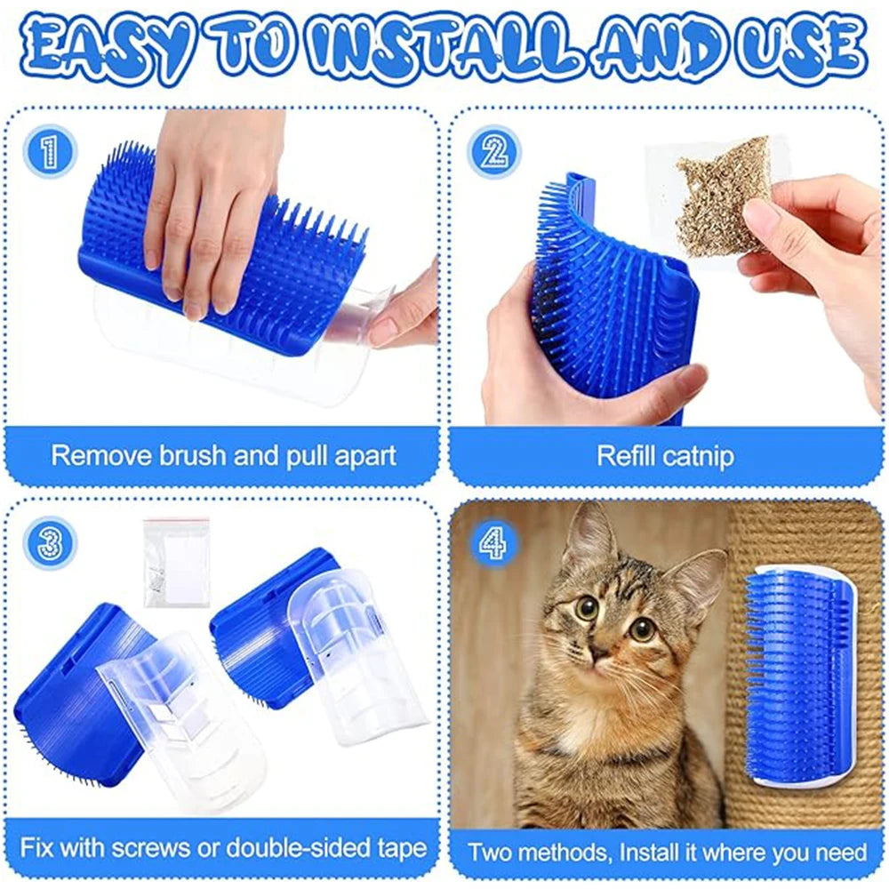 Cat Corner Wall Attachment Groomer & Scratcher