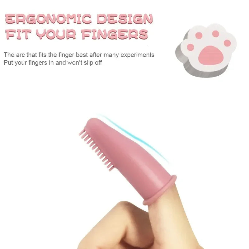 Soft Silicone Dog Cleaning Finger Toothbrush