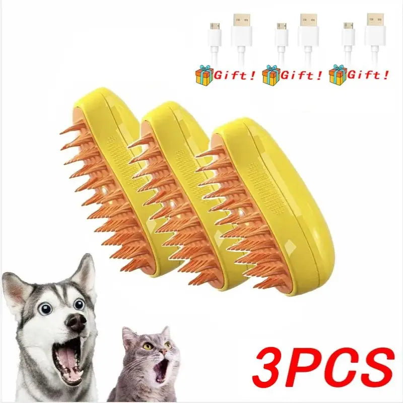 3 in 1 Electric Massage Spray Cat Hair Removal Brush