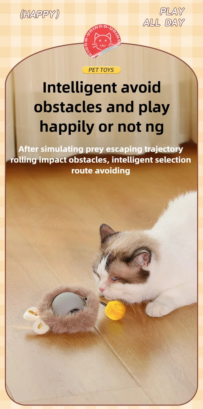 Interactive Automatic Rolling Cat Toy Ball