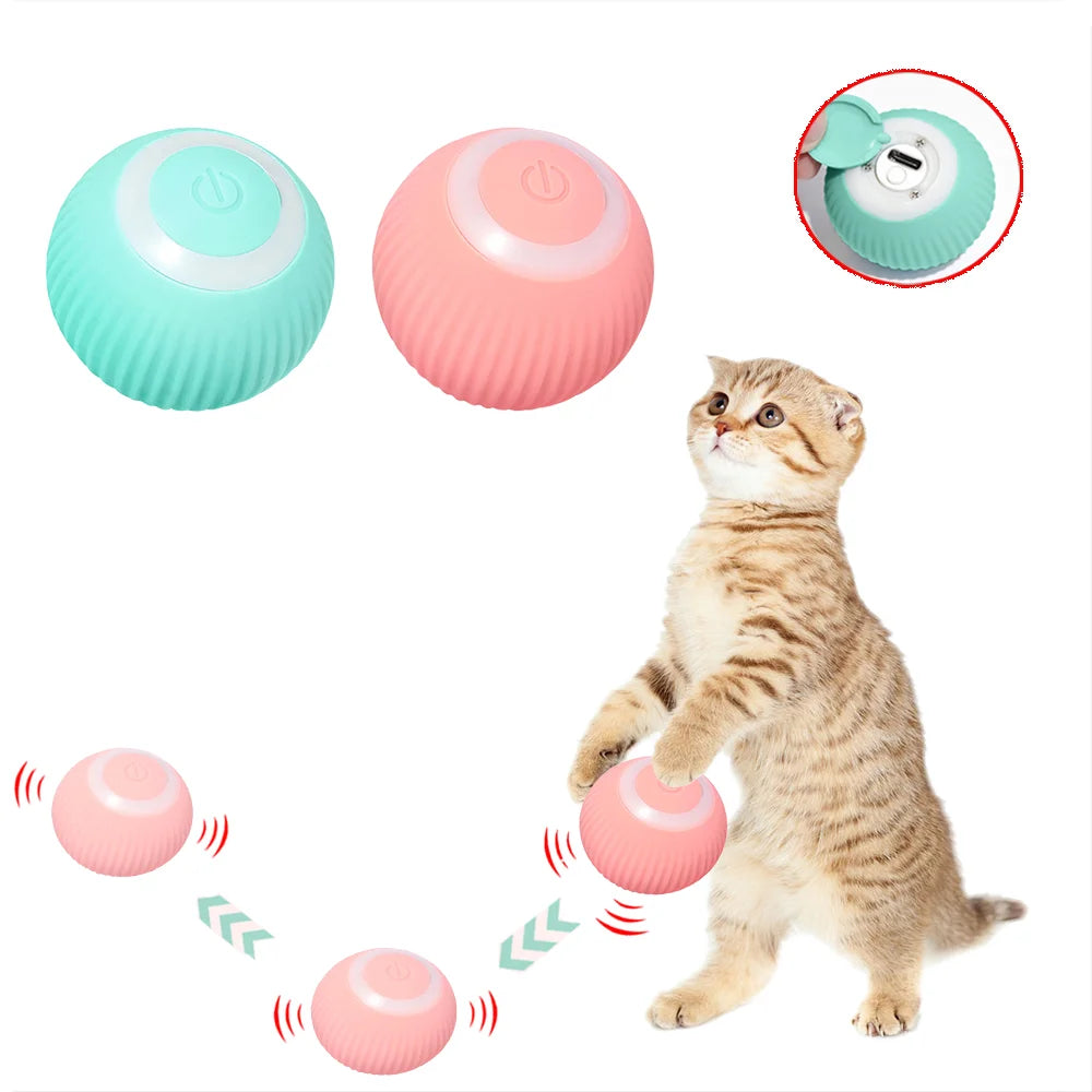 Interactive Cat Toys Ball, Automatic 360° Self-Rotating Rolling Ball