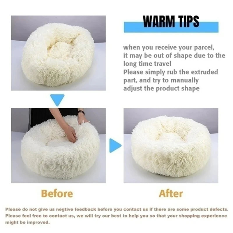 Round Warm Dog Bed Washable