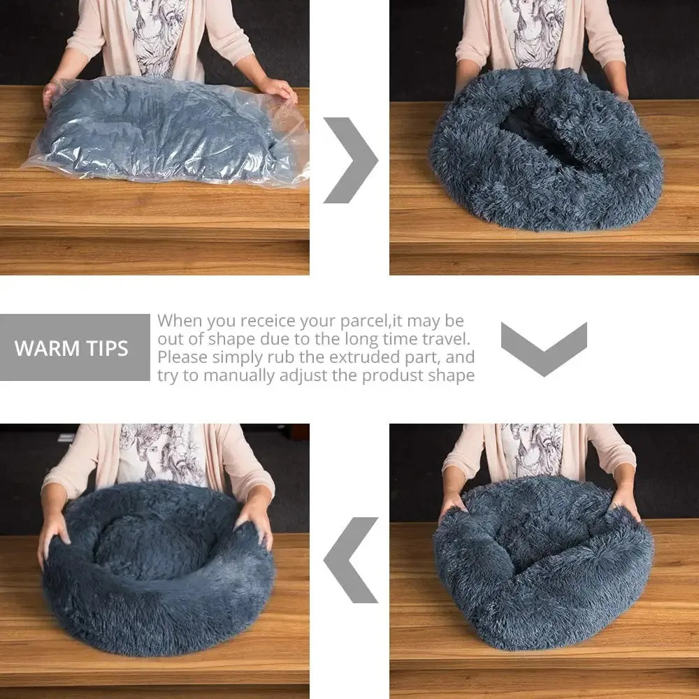 Round Warm Dog Bed Washable