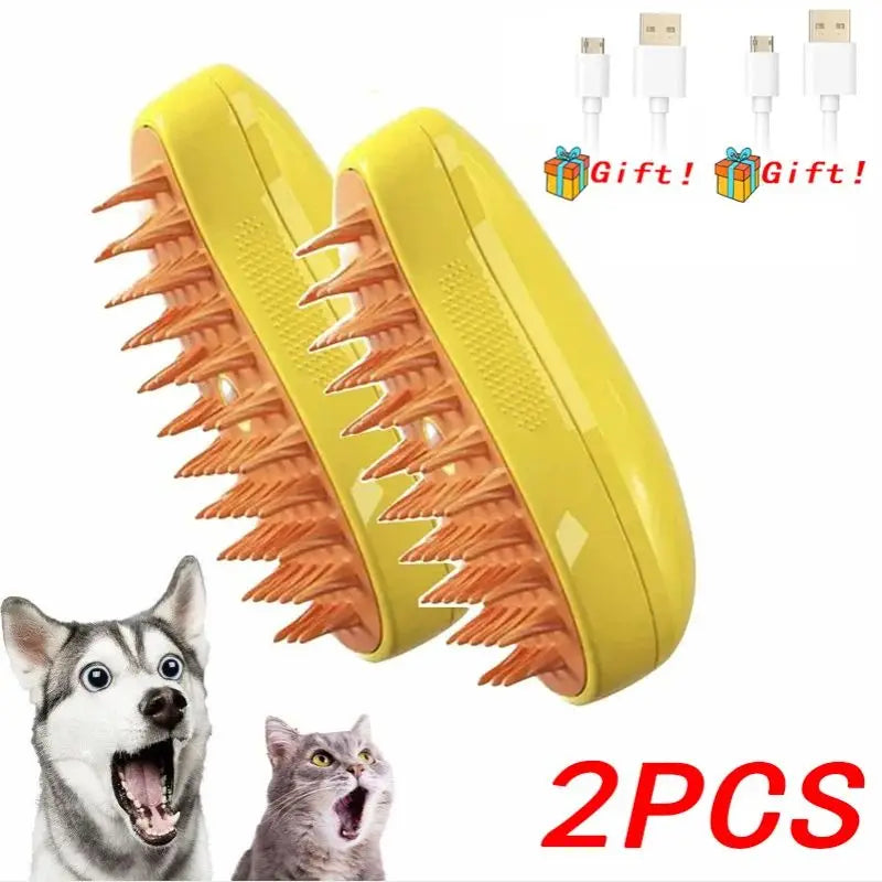3 in 1 Electric Massage Spray Cat Hair Removal Brush