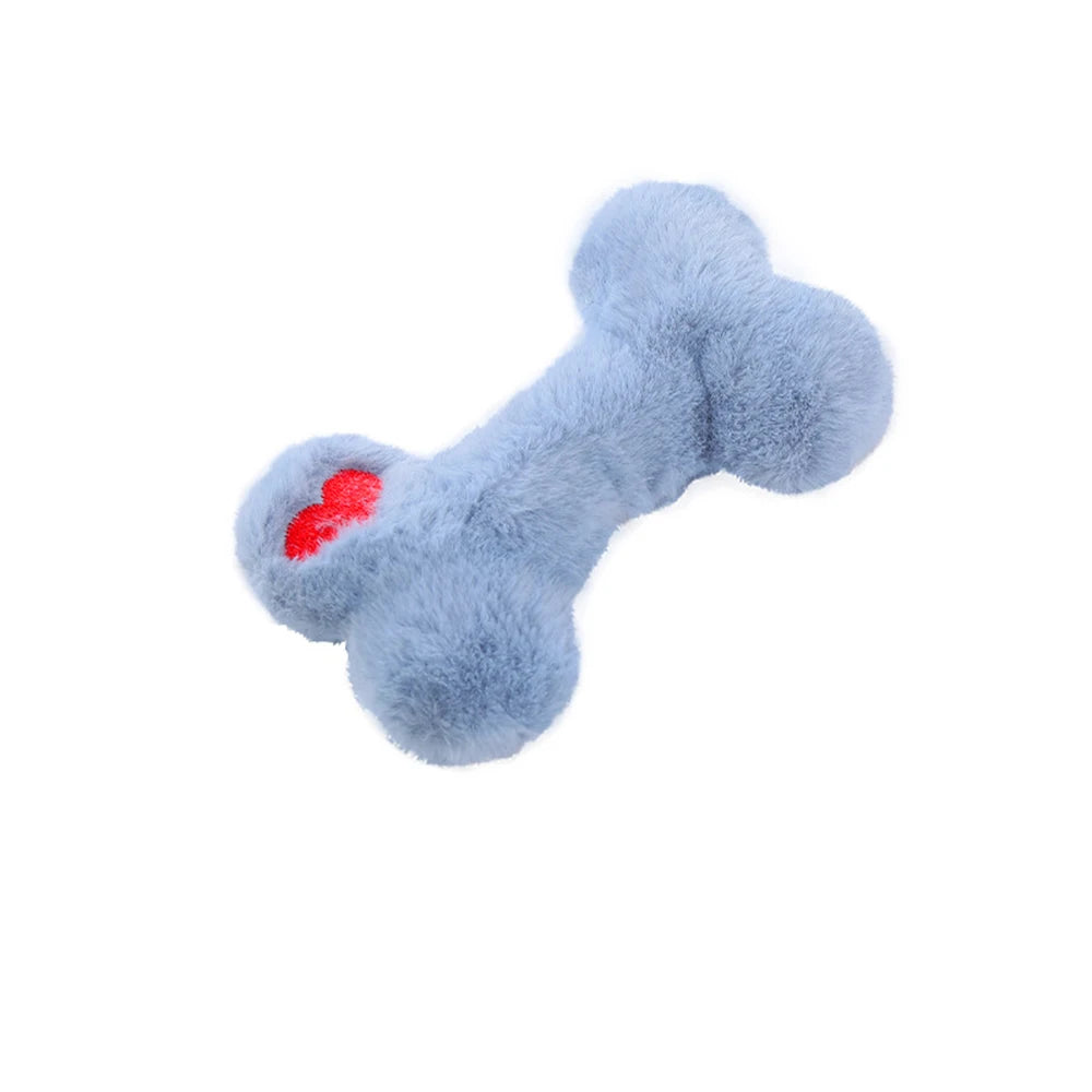 Interactive Plushy Heart & Bone Shaped Dog Toy