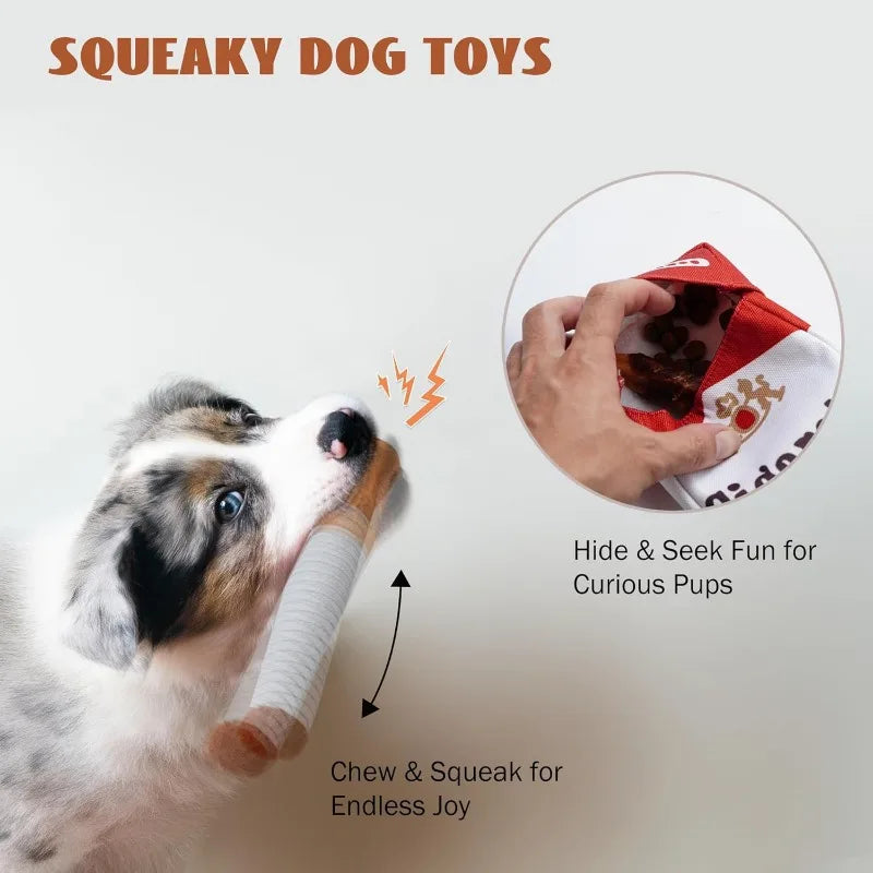 Funny Plush Cigarette Dog Toy – Single or Full Pack Kit