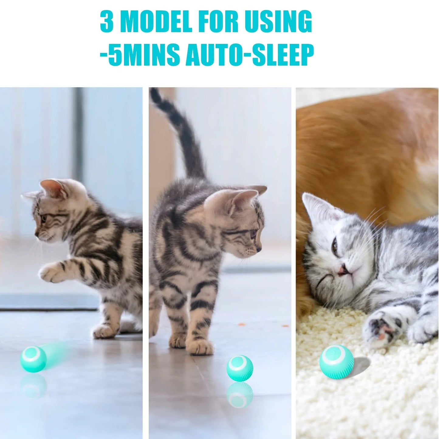 Interactive Cat Toys Ball, Automatic 360° Self-Rotating Rolling Ball