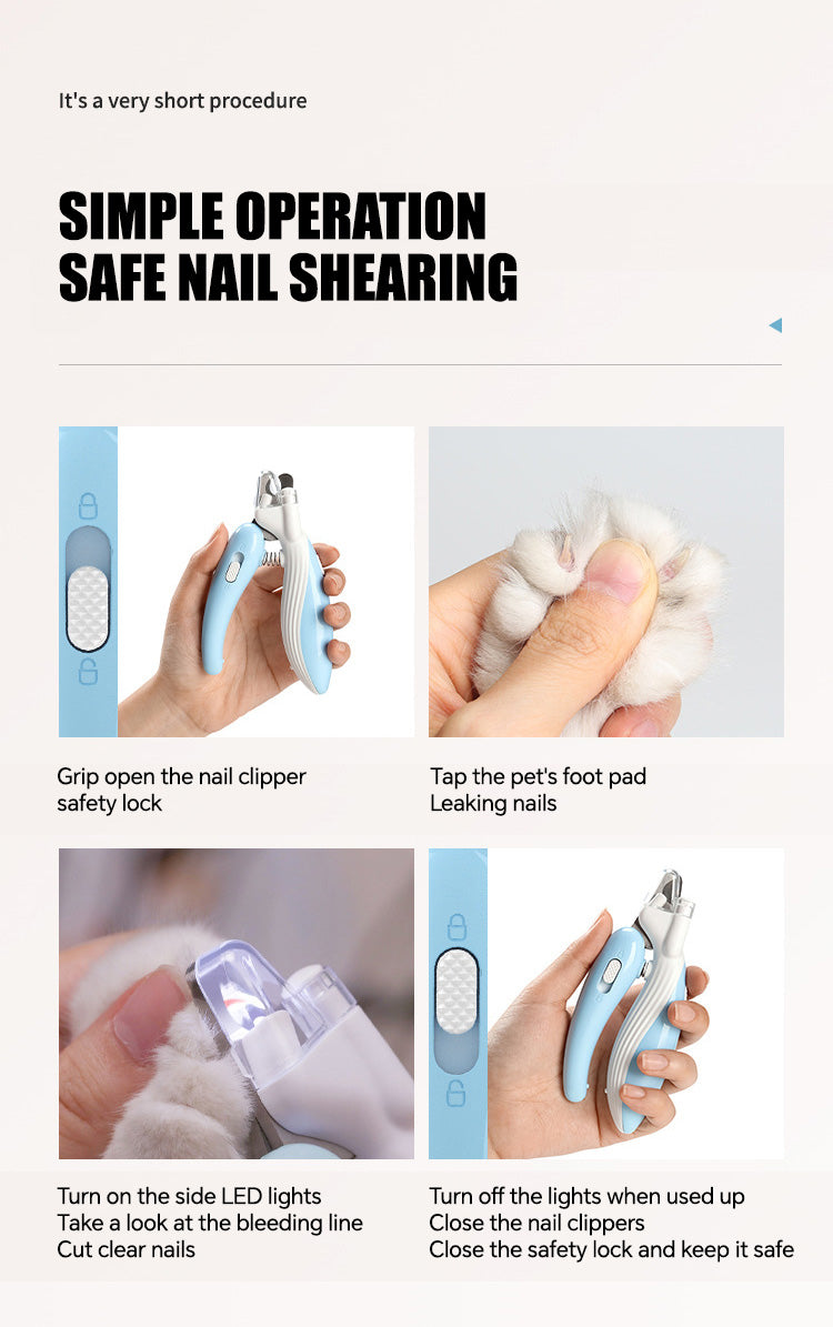 LED Cat & Dog Nail Professional Nail Clipper