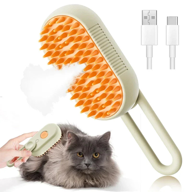3 in 1 Electric Massage Spray Cat Hair Removal Brush