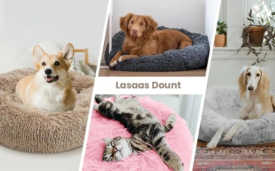 Round Warm Dog Bed Washable