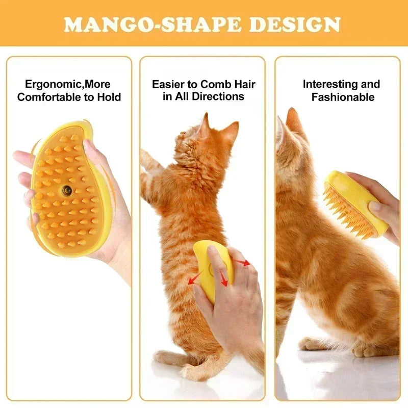 3 in 1 Electric Massage Spray Cat Hair Removal Brush