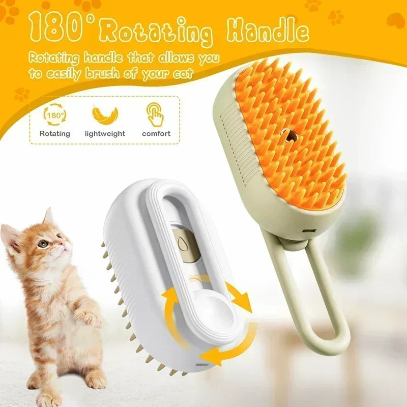 3 in 1 Electric Massage Spray Cat Hair Removal Brush