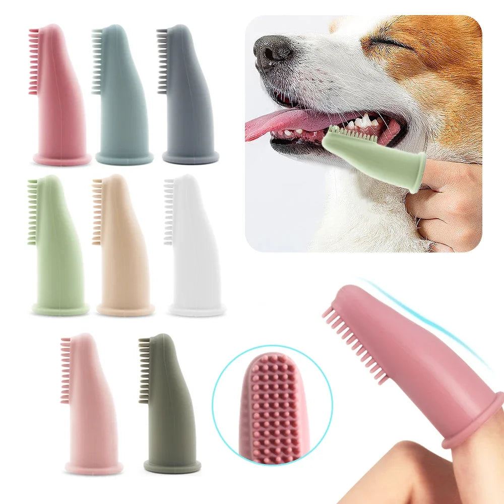 Soft Silicone Dog Cleaning Finger Toothbrush