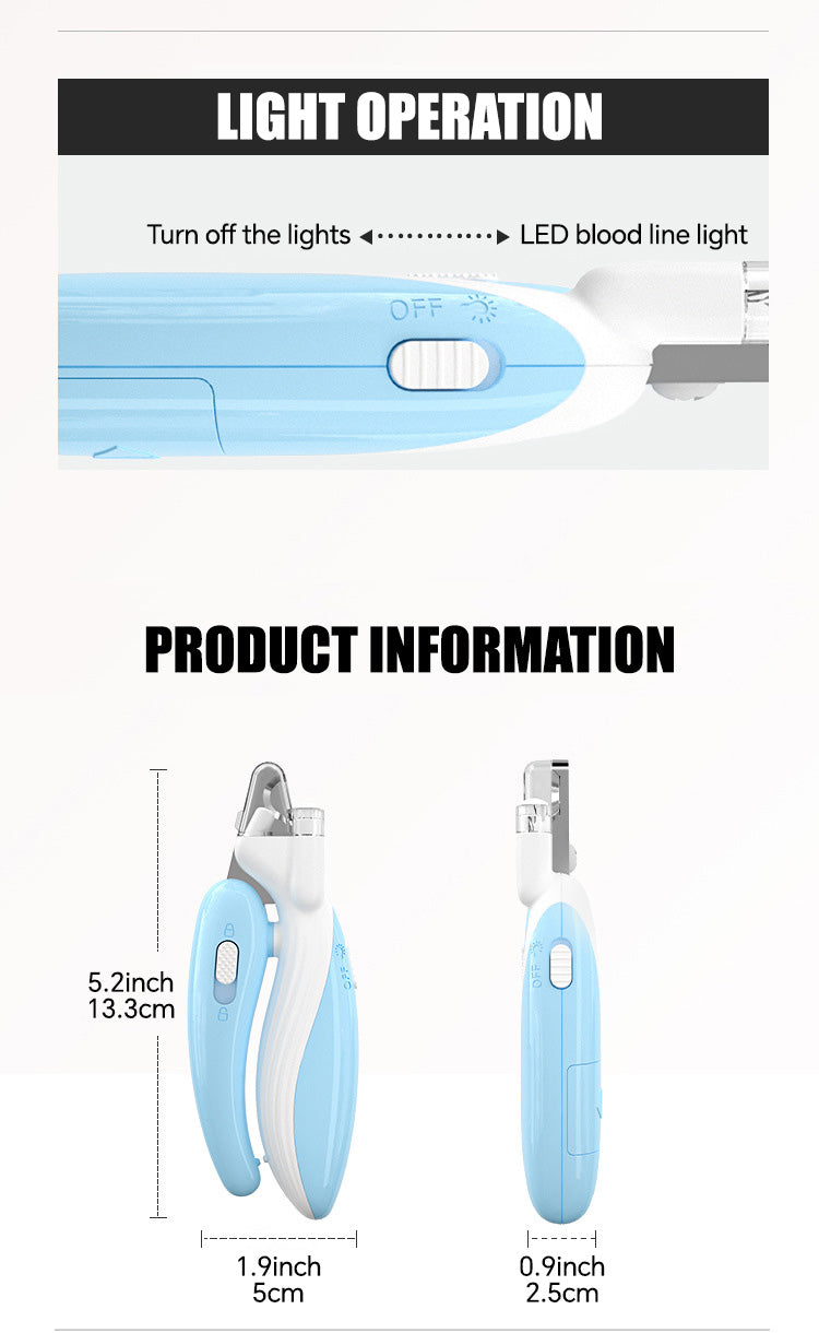 LED Cat & Dog Nail Professional Nail Clipper