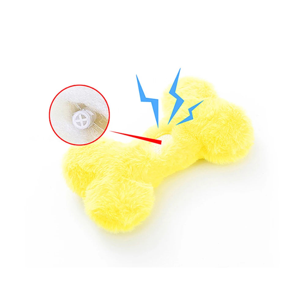 Interactive Plushy Heart & Bone Shaped Dog Toy