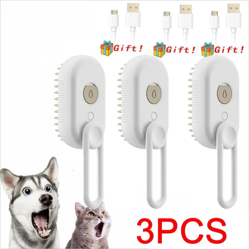 3 in 1 Electric Massage Spray Cat Hair Removal Brush