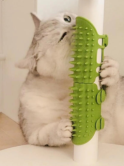 Self-Cleaning Wall & Corner Cat Groomer & Scratcher
