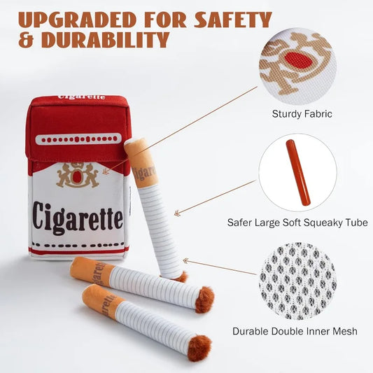 Funny Plush Cigarette Dog Toy – Single or Full Pack Kit