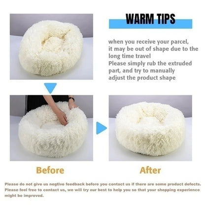 Round Warm Dog Bed Washable