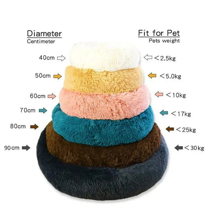 Round Warm Dog Bed Washable